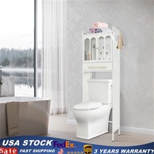 Over The Toilet Storage Cabinet with Drawer  Doors Toilet Shelf Space Saver