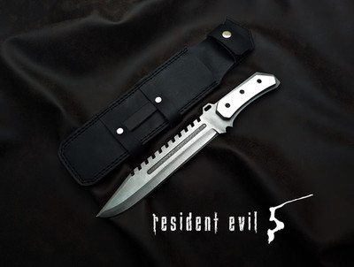 Resident Evil 5 Albert Wesker Knife: Acid Washed Carbon Steel Blade, Full Tang