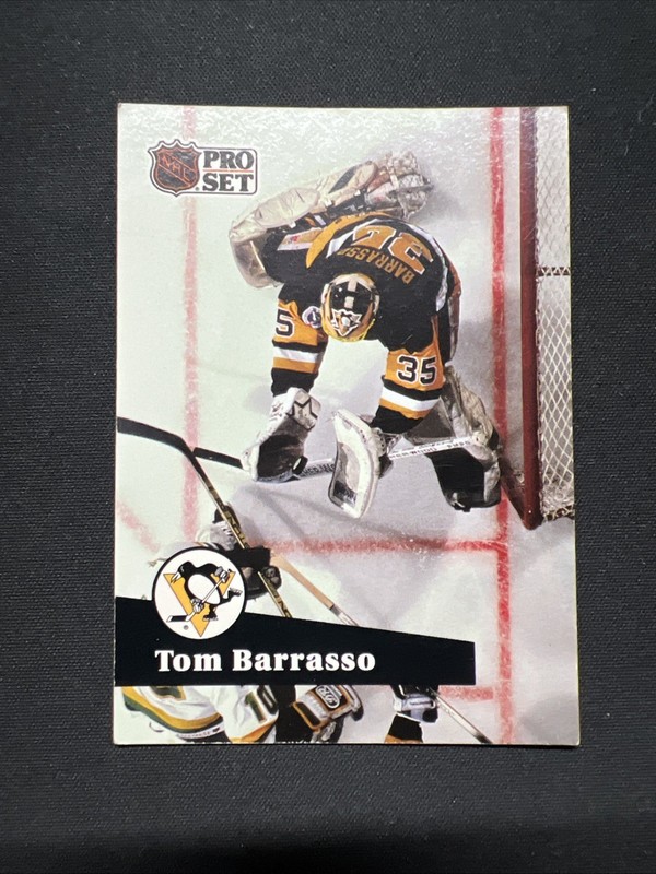 Tom Barrasso Pittsburgh Penguins NHL Pro Set Card 1991 #186 jl