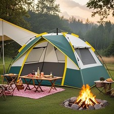 Waterproof Camping Tent 3-4 Person Dome Family Tunnel Tent Double Layer Canopy