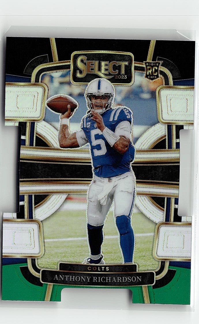 2023 Panini Select Anthony Richardson #43 Black & Green Prizm Die-Cut
