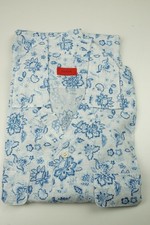 Isaia White Cobalt Floral Pocketed Long Sleeve Cotton Shirt 15.5/39 NEW