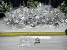 200 QTY! HUGE LOT- White Quality Door Protector Hinge Pin Stop Satin Nickel -NEW