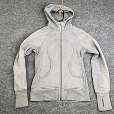 Lululemon Scuba Hoodie Womens 6 Gray Full Zip Sweatshirt Fleece Sparkle