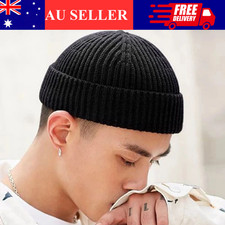 Men Women Mini Fisherman Beanie Winter Spring Hat Soft Knitted Docker Skull Cap