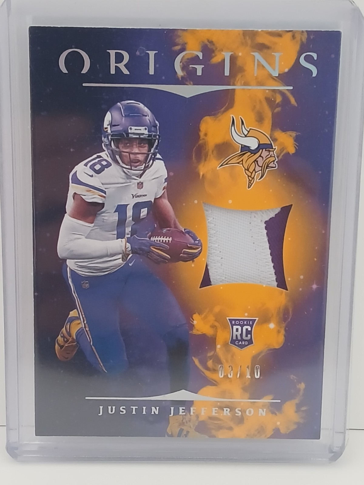 Justin Jefferson Panini Origins Rookie Patches #RP13 Gold