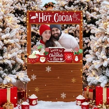 Hot Chocolate Bar Decor Supplies 4 x 2.3 ft Cardboard Cutouts Photo Booth Pro...