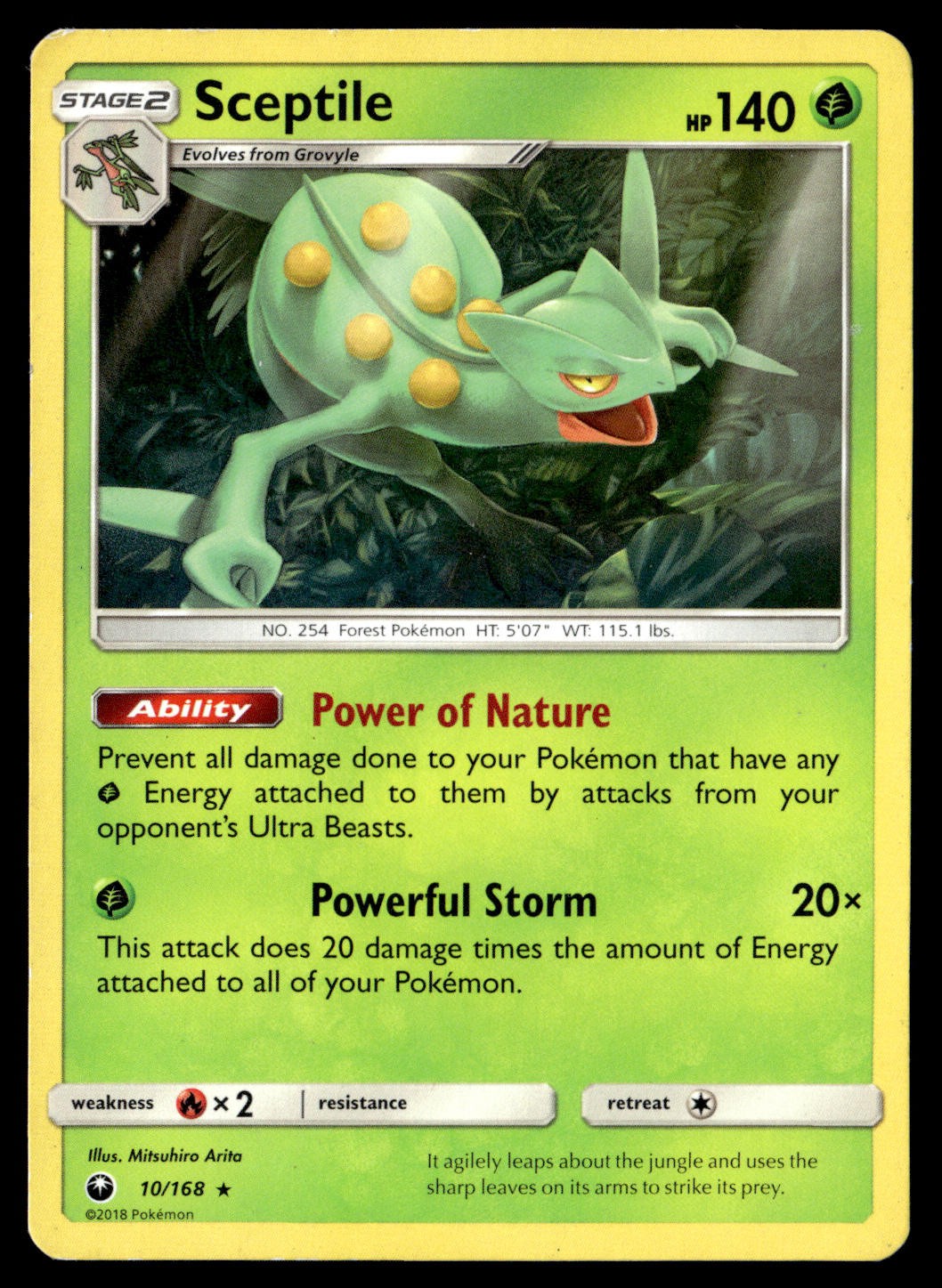 Sceptile 10/168 Rare Celestial Storm Pokemon Lightly Played