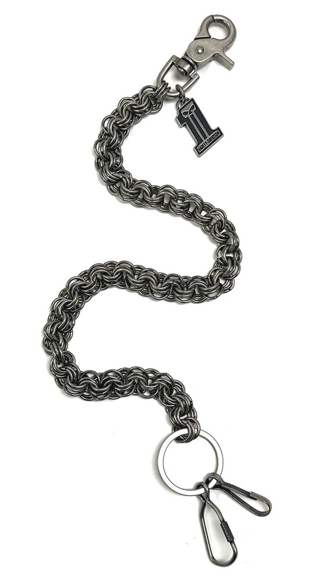 Harley-Davidson スカルロゴ ウォレットチェーン 全長67cm Harley-Davidson Men's #1 Skull 24 inch Wallet Chain, Antique