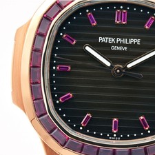 Patek Philippe Nautilus 5723/112R 18K Rose Gold Baguette Ruby Automatic Watch 7
