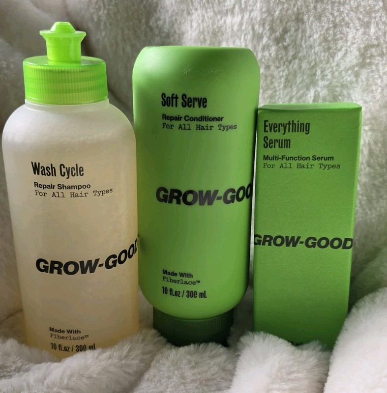 NEW 3 Grow Good Beauty Shampoo Conditioner Serum Wash Cycle Soft Serve Cardi B