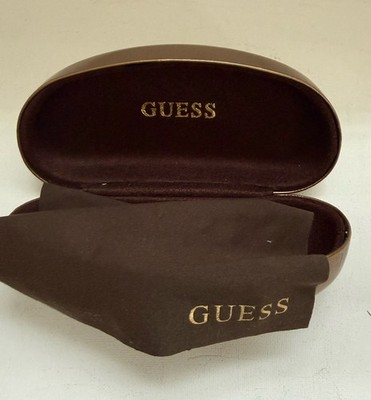 Guess Sonnenbrille Hartschalenetui nur gold Kunstleder Spruch & Stoff
