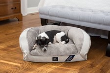 SertaPedic Memory Foam Mini Couch Dog Bed Grey Small