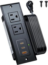 Recessed Power Strip with 20W USB C Port, Fast Charging A 20W, Black