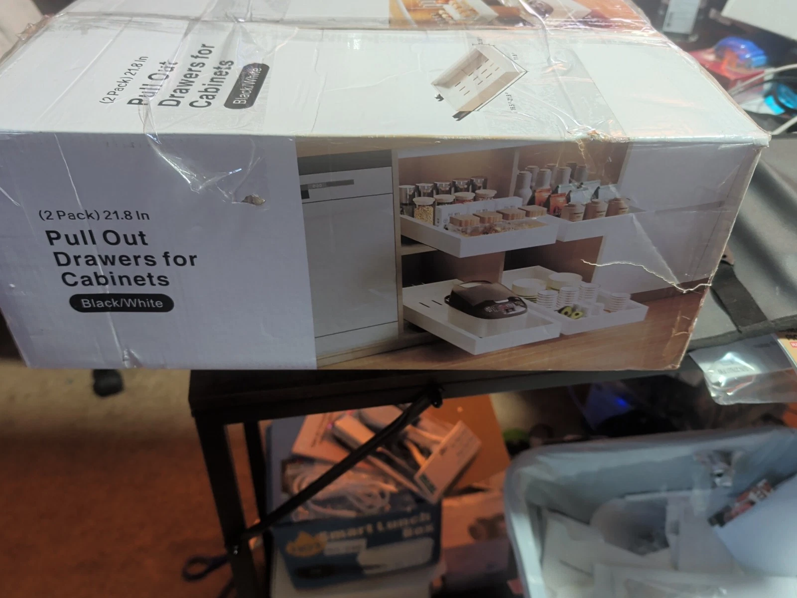 2 Pack Pull Out Cabinet Organizer 29.9" Deep Expandable Slide Out .