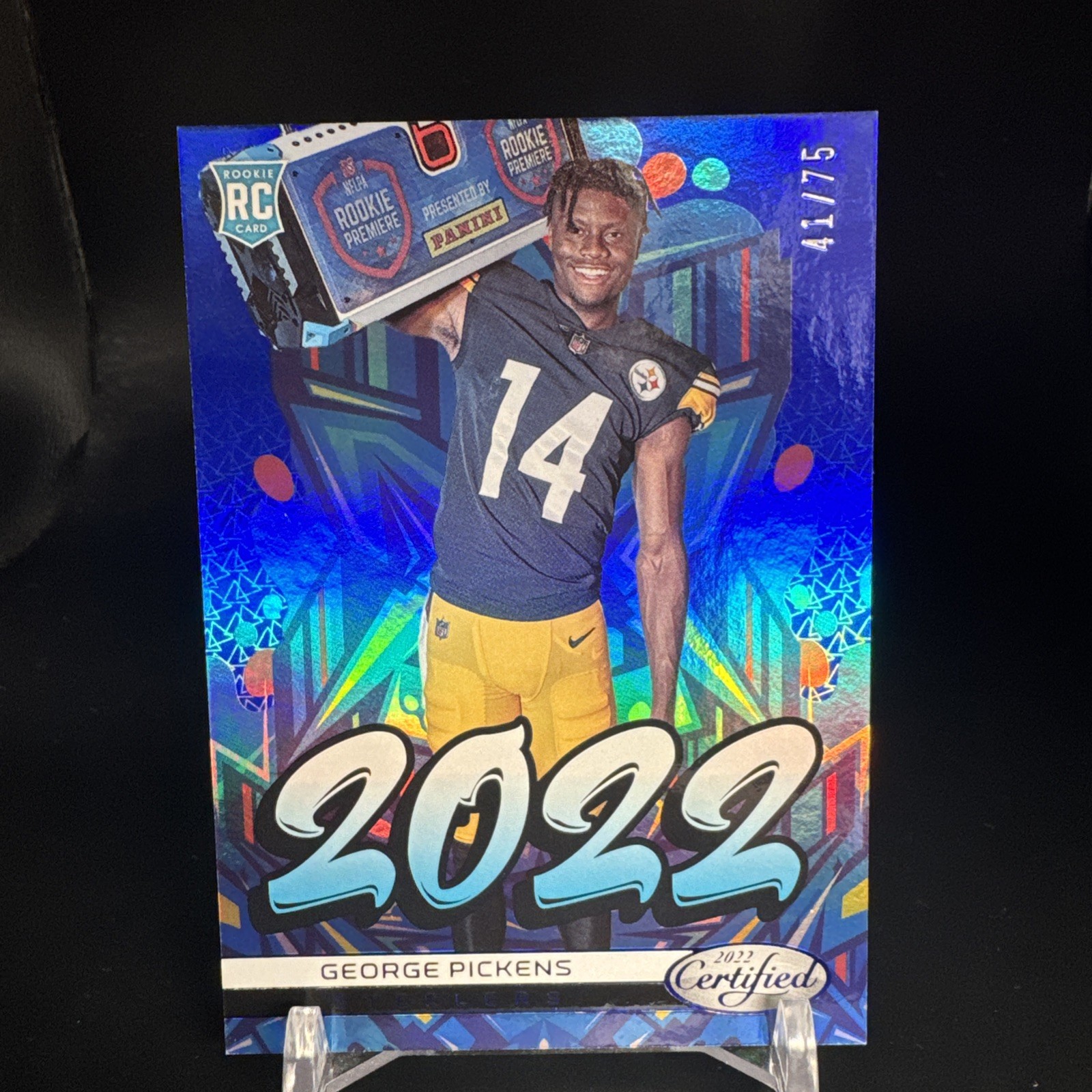 2022 Panini Certified - 2022 George Pickens #2022-13 Mirror Blue /75 (RC)