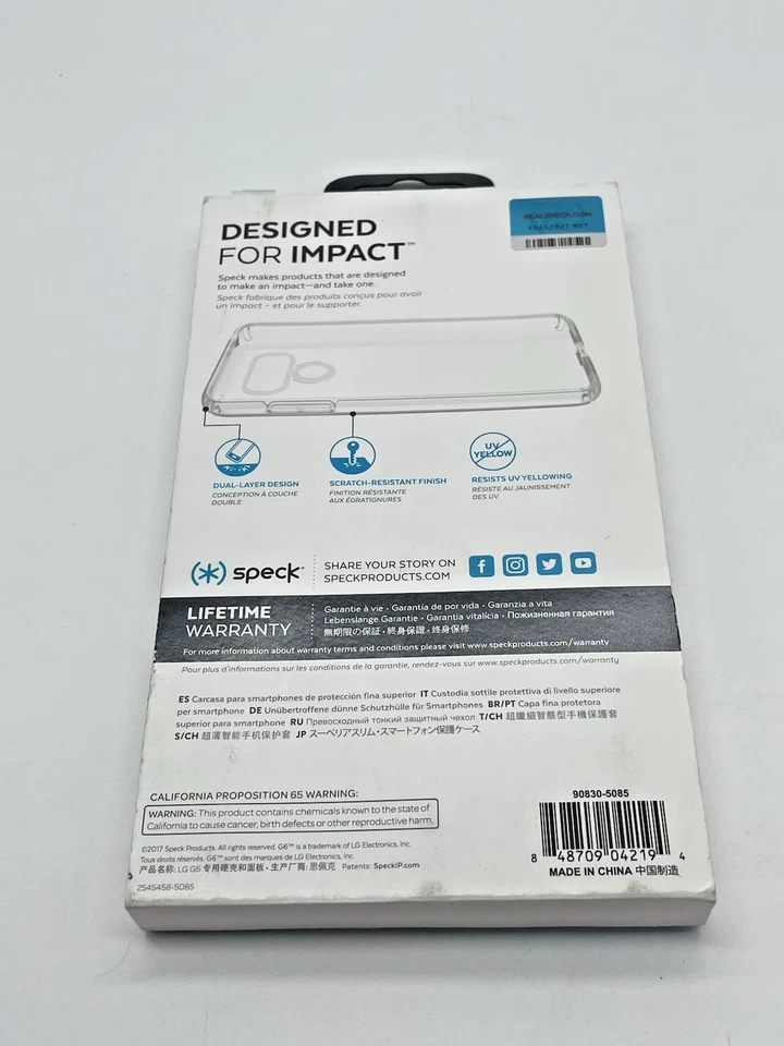 Funda Speck Presidio Transparente Original Para Teléfono LG G6 Protección Superior - Nueva Foto 4 de 4