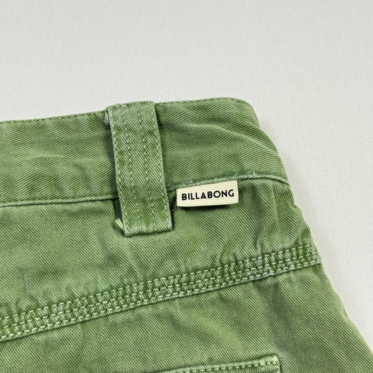Billabong Cargo Pants Womens 25 Green Cotton Utility Wide Leg