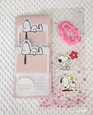Graphique Peanuts Notepad, set of 2, Snoopy, Pink, 2025; Stickers; Cello Bag 