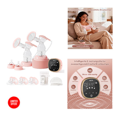 Milchpumpe Elektrisch 4 Modi 9 Stufen USB Lade 40dB Anti