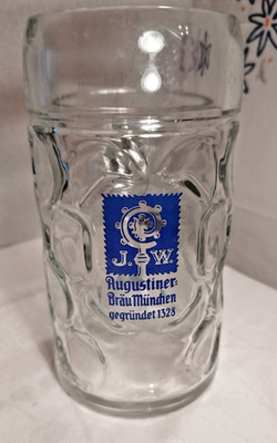 Schöner  Bierkrug  J.W. Augustiner Bräu München - Bierglas 1L Maßkrug