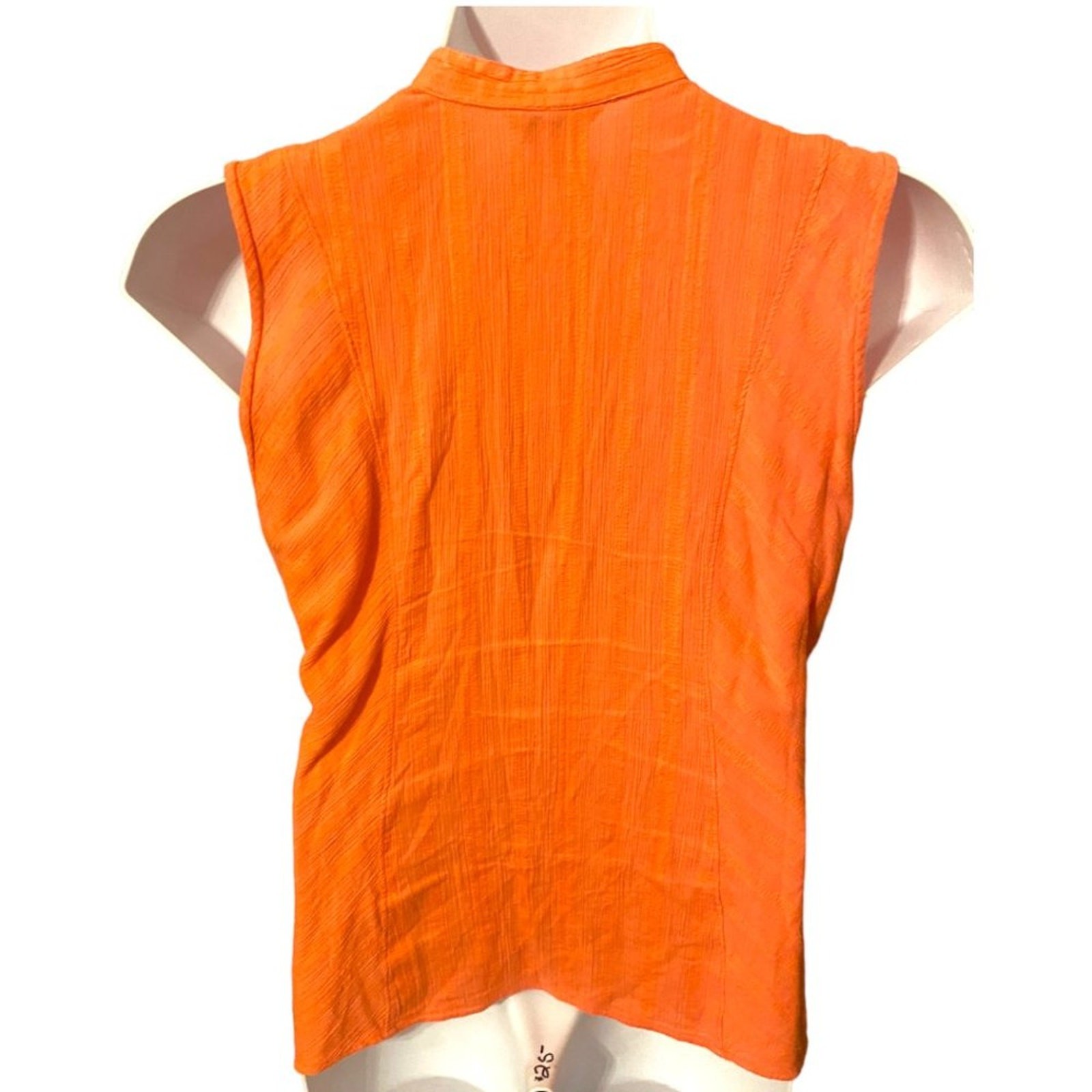 WOOLRICH orange cotton crepe style sleeveless button front blouse women's large