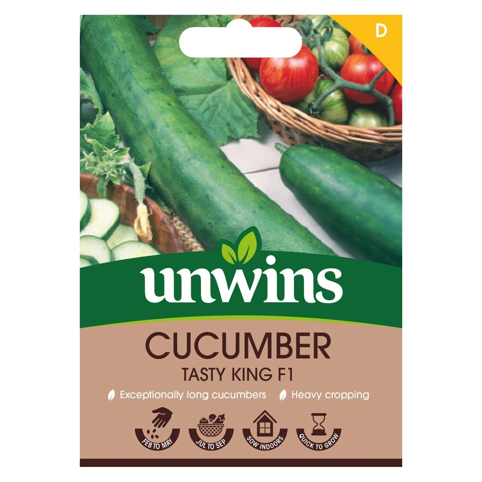 Unwins Seeds Cucumber Tasty King F1   Approx 10 Seeds