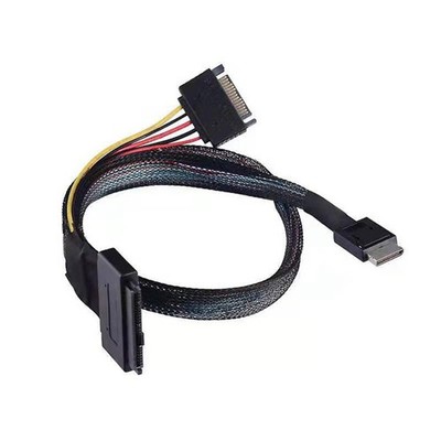 XT-XINTE SFF8611 42Pin To U.2 SAS SFF-8639+15Pin SATA Connector Cable Power Cord