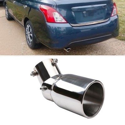 Car Chrome Stainless Steel Rear Exhaust Pipe Tail Muffler Tip Round Straight