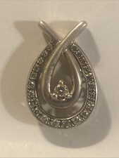 Ladies Sterling Silver & .17 ctw Diamond Pendant! Beautiful! KSJ designer