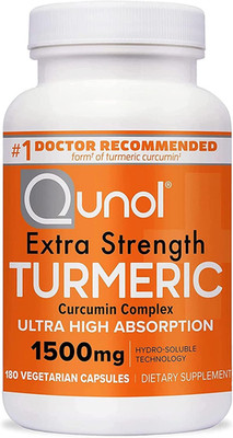 Qunol Turmeric Curcumin 1500mg High Absorption Joint Support 180ct