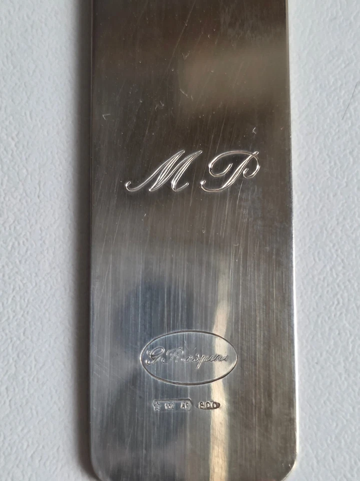 Elegante segnalibro in argento 800 anni 80 punzomato in scatola regalo originale - Immagine 3 di 4