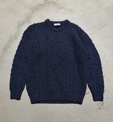 Vintage Quill's Woollen Market Blue Wool Sweater Men's Size XS Made in Ireland