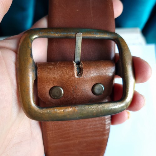 Harness House Steerhide Leather Belt Made in USA Vintage 34in Approx Waxed Tan - Picture 5 of 12