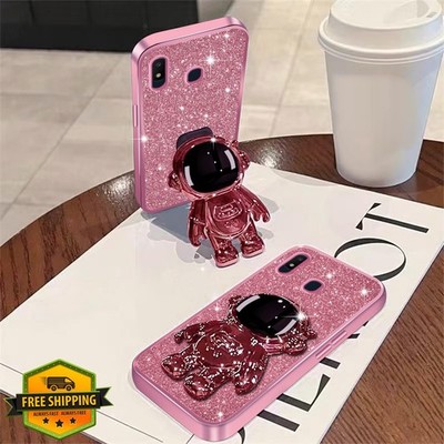 Annyojo Galaxy A10E Rose Gold Astronaut Kickstand Case