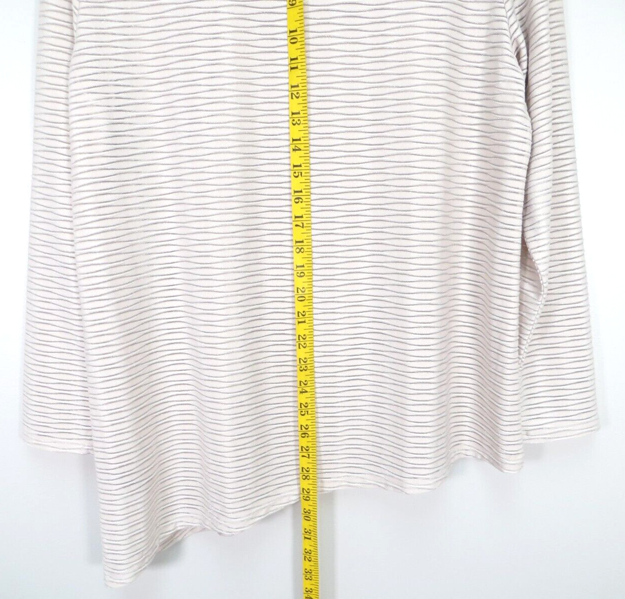 CALVIN KLEIN Women's Polyester Tunic Top Long Sleeve Asymmetric Shimmer Multi L image 8