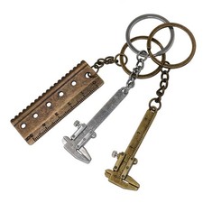 Measuring Tool Mini Metal Vernier Caliper Straight Tooth Keychain Pendant