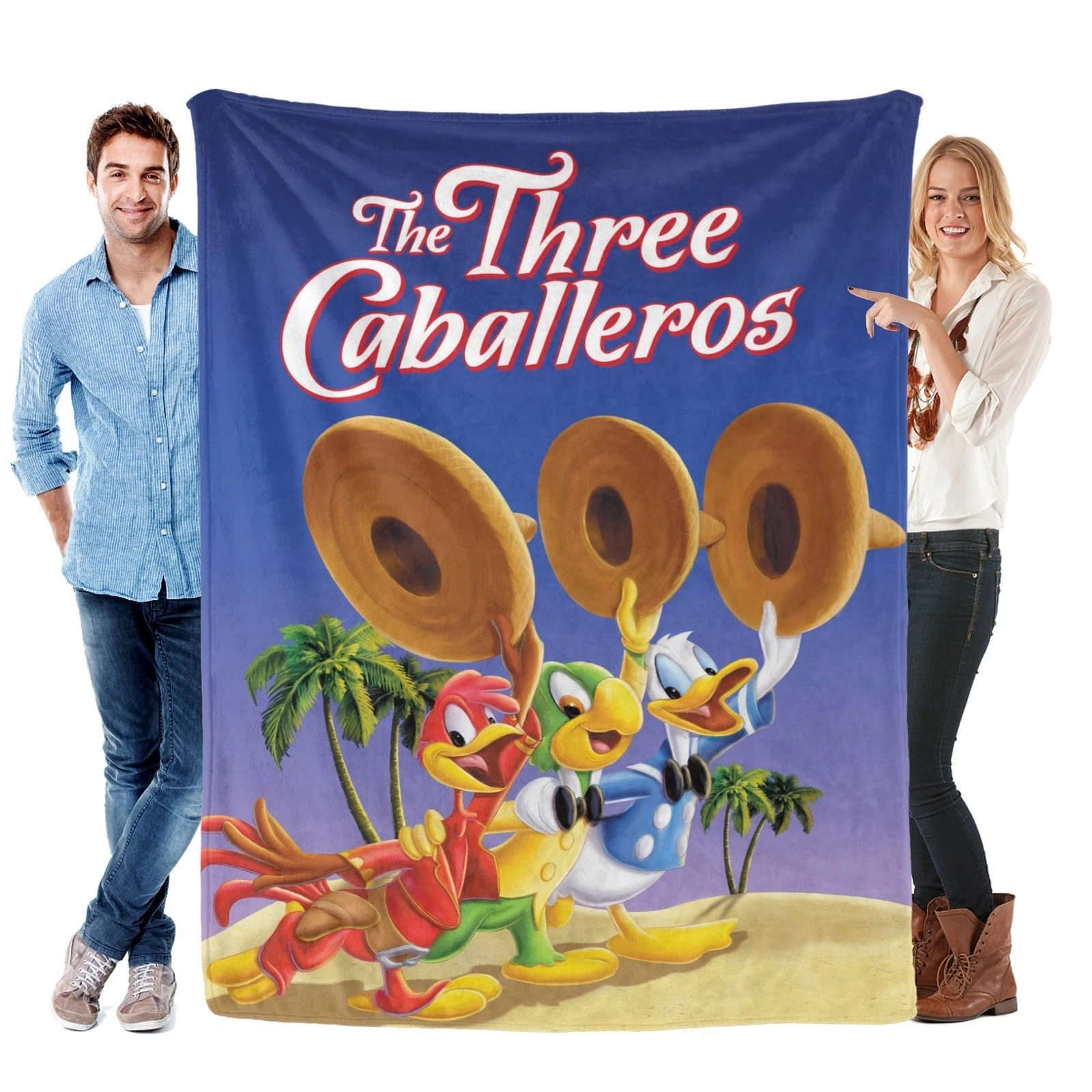 The Three Caballeros Fleece Blanket for Bed and Sofa, Cozy Lightweight Throw Gift