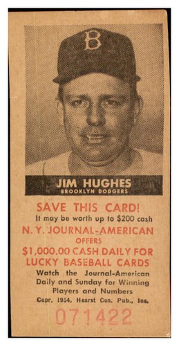 Jim Hughes 1954 NY Journal American card