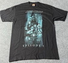 Vintage Star Wars Episode 1 the Phantom Menace Black 1999 T-Shirt Sz Large