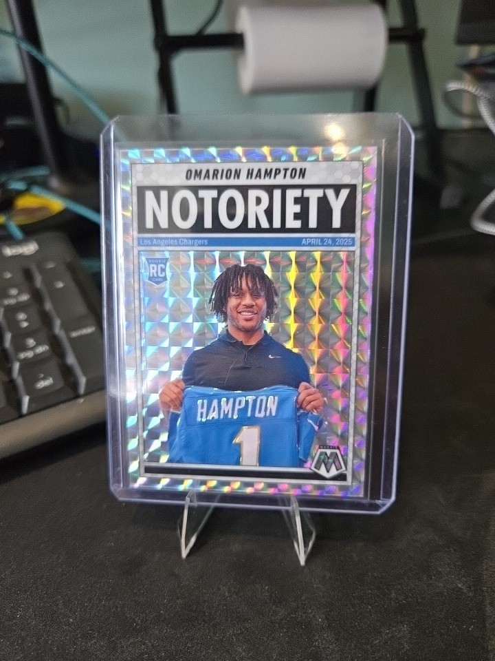 2025 Panini Mosaic Omarion Hampton #20 Notoriety (RC) Silver Mosaic Prizm
