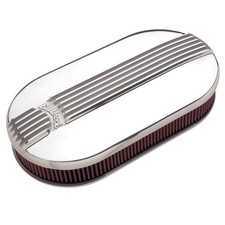 Edelbrock Air Cleaner Assembly 4119 Classic Polished Aluminum Oval For 2 X 4bbl