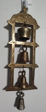 Vintage Brass Wind chime Door Bell Dinner Bell Ornate Decor Etched