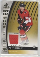 2017 SP Game Used Authentic Rookies Gold Jersey 387/399 Filip Chlapik #129 0nr3