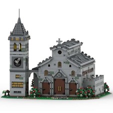 Medieval Cathedral Model with Tower Clock Mod...