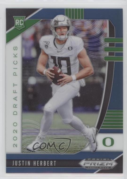 2020 Panini Prizm Draft Picks Rookies Blue Justin Herbert #102 Rookie RC 4f5