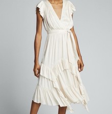 Ulla Johnson Abella Belted Midi Dress in Pearl Size 4 NWT $695