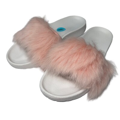 UGG Royale Sandals Womens Baby Pink Slide Slippers Plush Fur