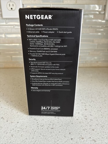 NETGEAR AX1600 Wi-Fi 6 Router 1.6 Gbps Coverage Up To 1500 SF (RAX5-100PAS) - Picture 11 of 13