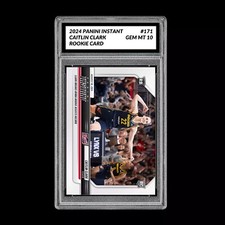 Graded 10 CAITLIN CLARK #171 RC Rookie Card 2024 Panini Instant Indiana Fever